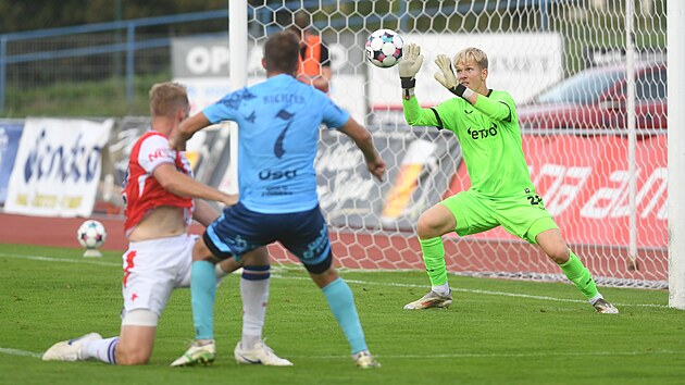 Ústí nad Labem vs. Slavia B. Momentka z utkání druhé fotbalové ligy