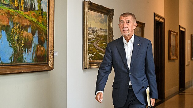 Premi�r Andrej Babi� p�i p��chodu na jedn�n� vl�da (7. z��� 2026)