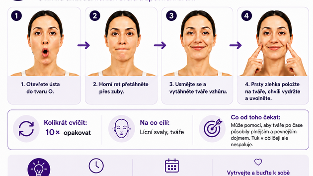 Face yoga m��e pomoci aktivovat mimick� svaly a zpevnit tv��e, tuk v obli�eji ale sama o sob� nesp�l�.