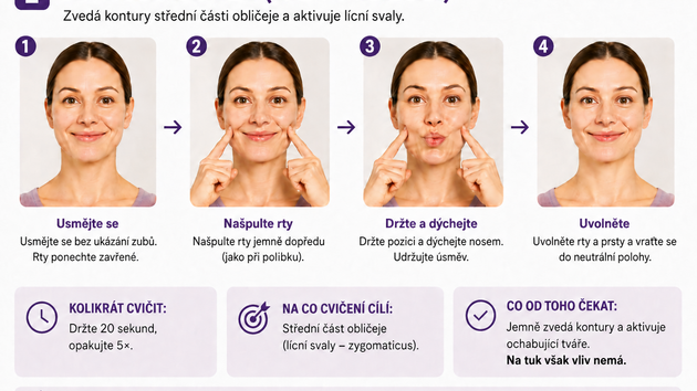 Face yoga m��e pomoci aktivovat mimick� svaly a zpevnit tv��e, tuk v obli�eji ale sama o sob� nesp�l�.