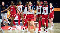 Americké basketbalistky na tréninku v Berlín�.