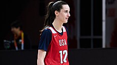 Caitlin Clarková na tréninku v Berlín�.