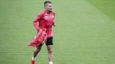 Michal Sadílek na tréninku Slavie.