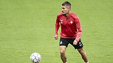 Michal Sadílek na tréninku Slavie.