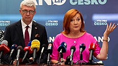 Tisková konference poslaneckého klubu hnutí ANO. Na snímku Karel Havlí�ek a...