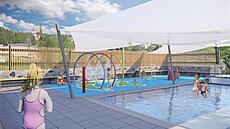 Nová zve�ejn�ná vizualizace p�ibli�uje podobu moderního venkovního areálu.