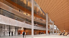 Vizualizace Vltavské filharmonie - ve�ejný foyer.