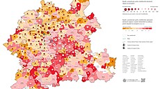 Praha blízké okolí. Které �tvrti a obce spí�e fandí Spart�? Které Slavii?