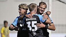 Teplická radost z vedoucího gólu na h�i�ti Zlína.