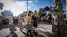 První �kolní den na základní �kole Kladská na Praze 1. (1. zá�í 2026)