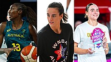 Zleva: Ezi Magbegorová, Caitlin Clarková, Pauline Astierová