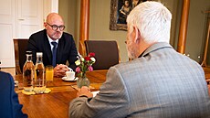 Prezident Petr Pavel ve st�edu krátce po poledni na Pra�ském hrad� p�ijal...