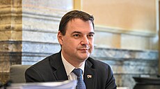 Ministr zahrani�í a p�edseda Motorist� sob� Petr Macinka p�i jednání vlády (7....