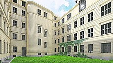 Vizualizace dvora �koly po rekonstrukci