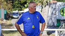 Trenér fotbalového Znojma a exkou� Lí�n� Milan Valachovi� (19. srpna 2026)