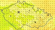 Mapa s p�edpov�dí ranních teplot na �tvrtek 10. zá�í 2026