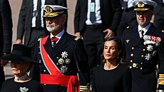 �pan�lský král Felipe VI. s chotí Letizií na poh�bu norského krále Haralda V....