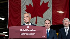 Kanadský premiér Mark Carney p�i projevu v Ontariou 3. zá�í 2026