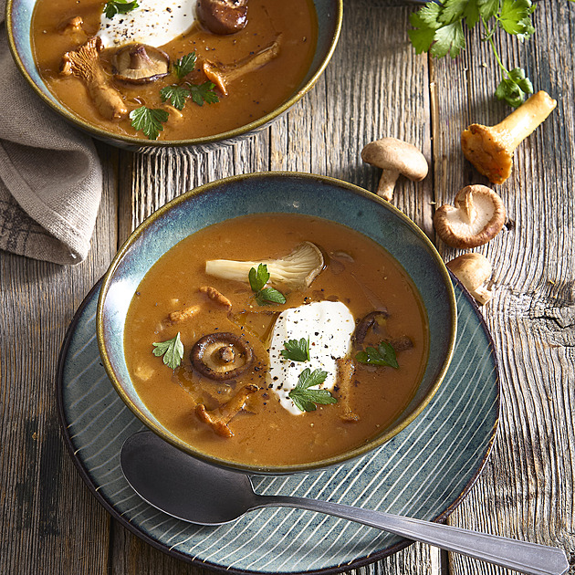 Maďarská houbová polévka: Recept s paprikou, zakysanou smetanou a houbami