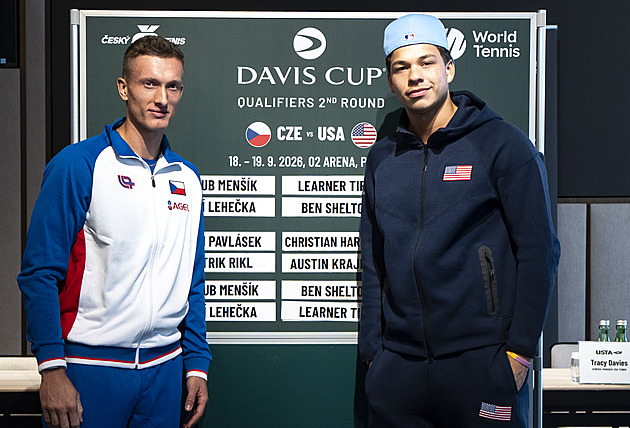 Davis Cup proti Američanům začne Menšík, Lehečka zkusí zaskočit Sheltona