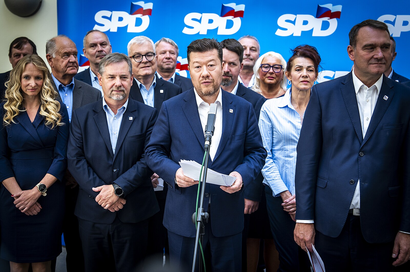 Ručíme za bezpečné Česko, řekl šéf Sněmovny Okamura při startu horké části kampaně SPD