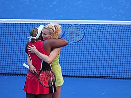 Taylor Townsendová a Kate�ina Siniaková na US Open.