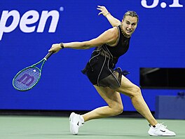 B�loruska Aryna Sabalenková v semifinále US Open.