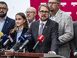 P�edseda TOP 09 Mat�j Ond�ej Havel p�i zahájení horké fáze kampan� strany p�ed...