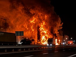 Výbuchy na ukrajinsko-polské hranici: ho�í benzinka, pod útokem je i �eleznice