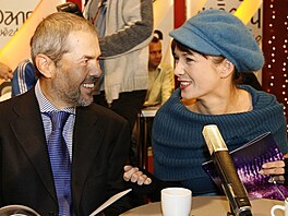 Marek Eben a Tereza Kostková na tiskové konferenci k show StarDance (11. �íjna...