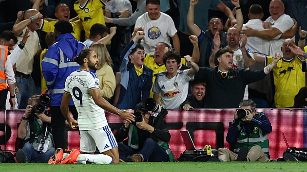 Dominic Calvert-Lewin slaví gól do sít� Newcastlu.