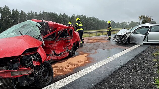 Osmnáctiletý řidič dostal na mokré silnici smyk. Po srážce s autem v protisměru zemřel