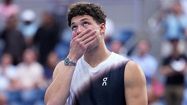 Zklaman� Ben Shelton po por�ce ve fin�le US Open.