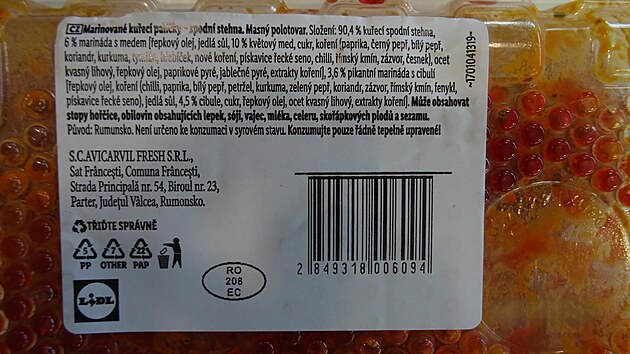 Bakterie salmonely na�li inspekto�i v chlazen�m v�robku s n�zvem Grill & Fun.