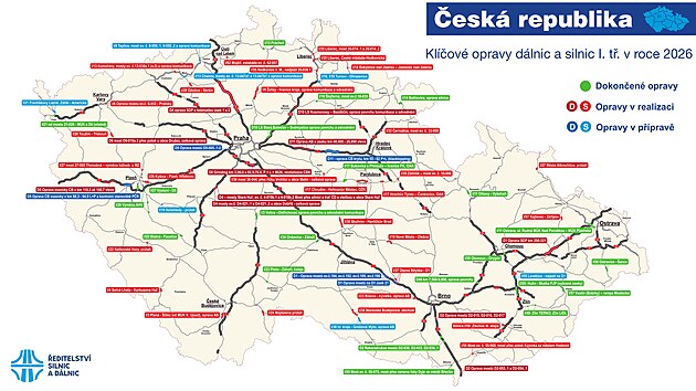 Kl��ov� opravy d�lnic v roce 2026.