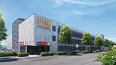 Vizualizace nového parkovacího domu Na Radosti na pra�ském Zli�ín� (�erven 2026)