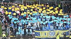 Fanou�ci Varnsdorfu v pohárovém utkání proti Slavii.