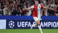 Danijel �turm oslavuje branku v Lize mistr�.