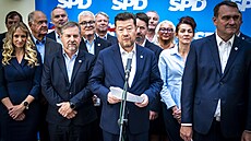 Zahájení horké fáze kampan� SPD p�ed komunálními a senátními volbami. Na snímku...