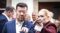 Zahájení horké fáze kampan� SPD p�ed komunálními a senátními volbami. Na snímku...