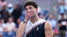 Zklamaný Ben Shelton po porá�ce ve finále US Open.