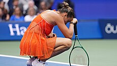 Zklamaná Aryna Sabalenková ve finále US Open