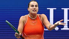 Aryna Sabalenková se roz�iluje ve finále US Open.