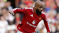 Bryan Mbeumo z Manchesteru United b�hem utkání s Manchesterem City.