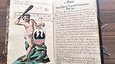 Karl Huss svou kroniku doplnil i �adou ilustrací. Napsaná je kurentem, který...