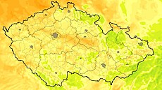 Mapa s ranními teplotami ve st�edu 16. zá�í 2026