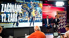 Momentka z tiskové konference k zahájení nového ro�níku Maxa NBL