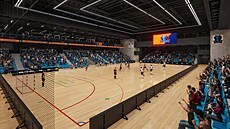 Vizualizace nové víceú�elové sportovní haly. Ta vyroste na Borských polích v...