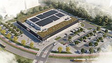Vizualizace nové víceú�elové sportovní haly. Ta vyroste na Borských polích v...