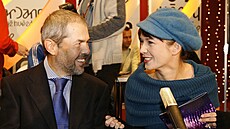Marek Eben a Tereza Kostková na tiskové konferenci k show StarDance (11. �íjna...
